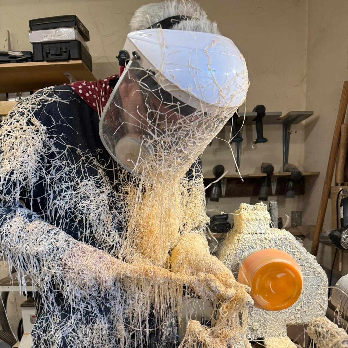 Brian on the lathe
